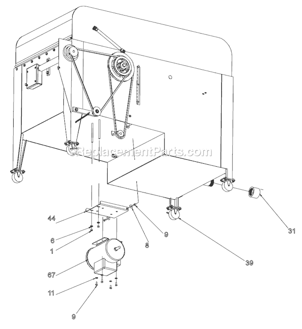 Page B Diagram and Parts List for HP30  Barranca Diamond Brick Saw
